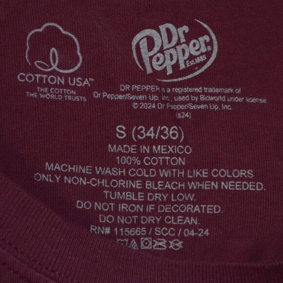 DR. PEPPER Adult Unisex Men's Women's Sz S Novelty Graphic Tee T-Shirt - Picture 2 of 5
